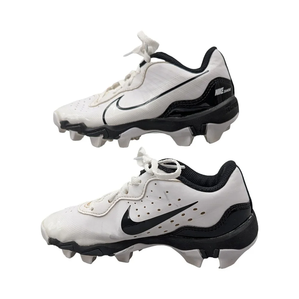 Nike Alpha Huarache‎ Fastpitch Baseball Cleats White Black DJ6525-101 Size 13C